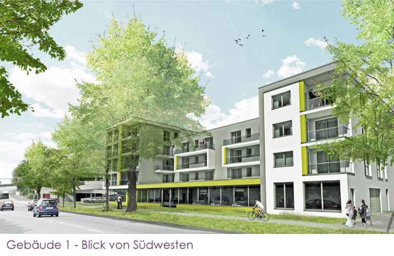 AS Norden Projekte Bebauung Neue Kasseler Straße Marburg Gebäude 1 Ansicht Süd-West
