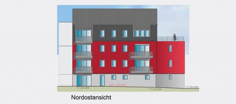 AS Norden Projekte Neubau von 7 Wohnappartemens Gießen Nordostansicht