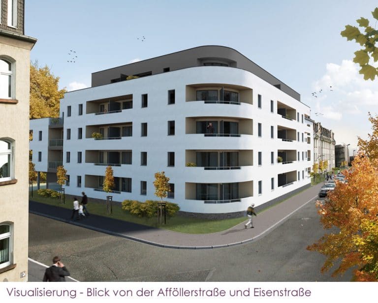 AS Norden Projekte Stadthaus Nordend Marburg Neubau Appartementhaus Ansicht Afföllerstraße Eisenstraße
