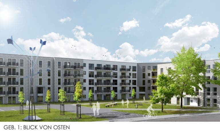AS Norden Projekte Wohnbebauung Brüder-Grimm-Straße Hanau Blick von Osten